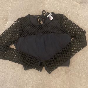 Piha New Zealand Rashguard w Fishnet Sleeves - sz 6